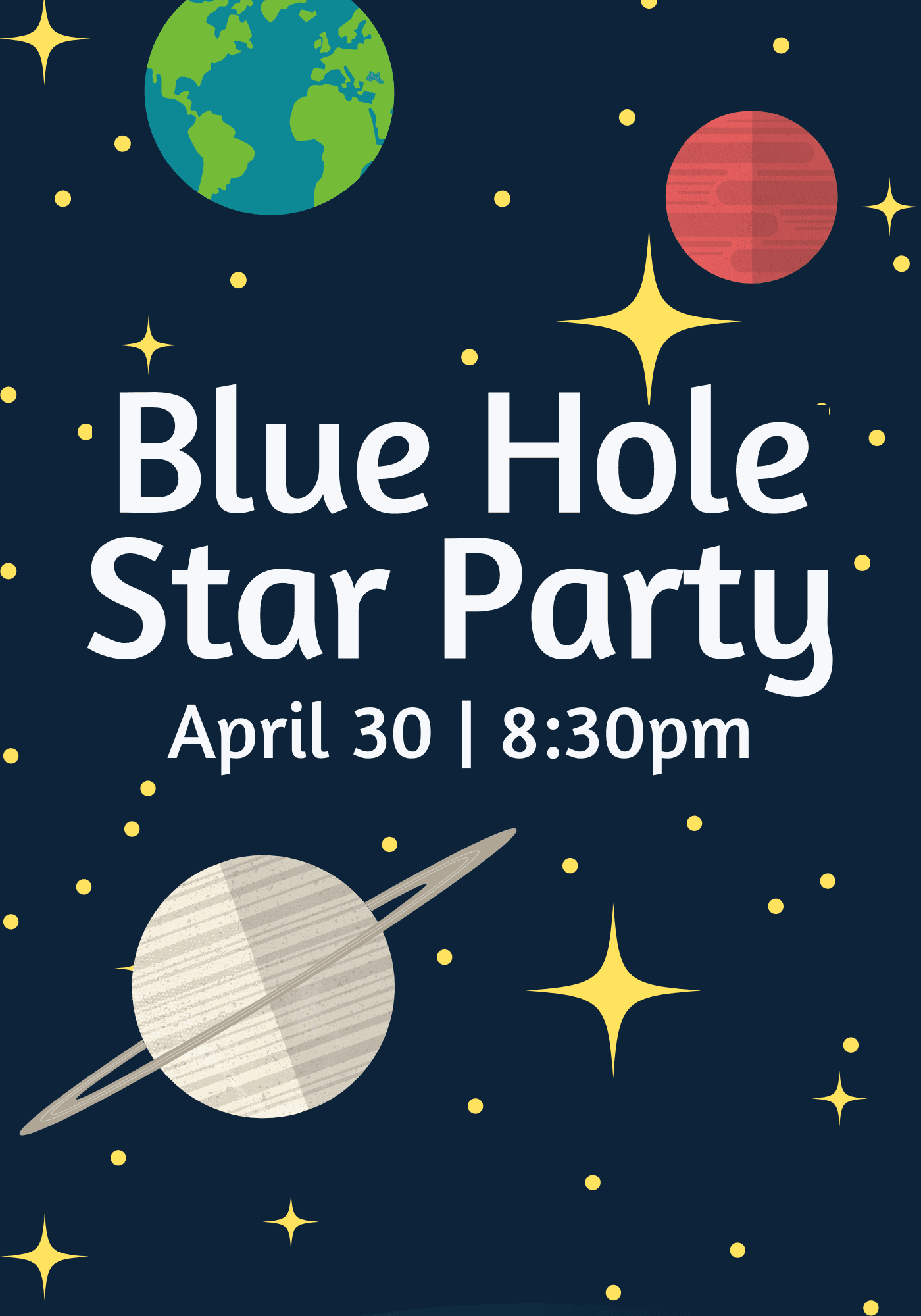 Flyer with dates for programs